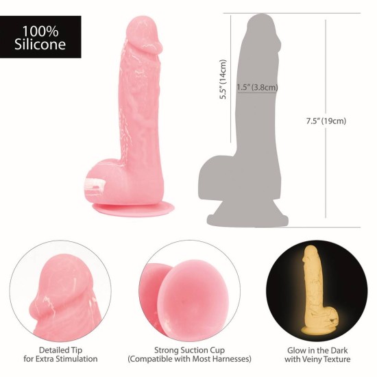 Brandon Silicone Dong Glow In The Dark Sex Toys
