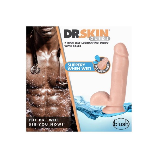 Ρεαλιστικό Πέος Με Όρχεις - Dr. Skin Self Lubricating Dildo 18cm Sex Toys 