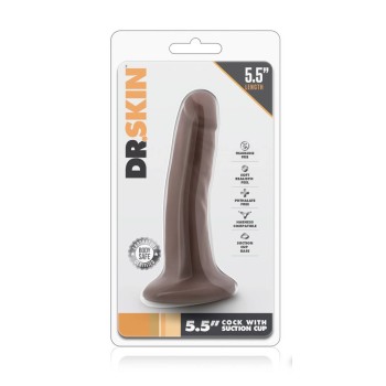 Μικρό Ομοίωμα Πέους - Dr Skin Cock With Suction Cup Chocolate 14cm
