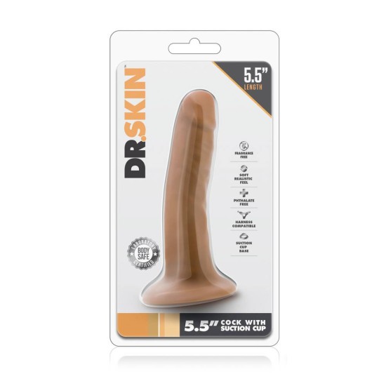 Μικρό Ομοίωμα Πέους - Dr Skin Cock With Suction Cup Mocha 14cm Sex Toys 