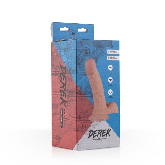 Ομοίωμα Πέους Με Όρχεις & Βεντούζα - Derek Realistic Dildo 22 cm Sex Toys 