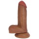 Ομοίωμα Πέους Με Όρχεις & Βεντούζα - Realistic Dildo With Suction Cup & Scrotum Brown 16.5 cm Sex Toys 