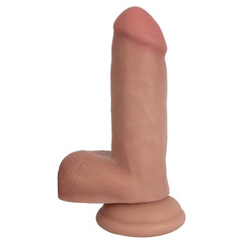 Realistic Dildo With Suction Cup & Scrotum Skin Tone 16.5 cm