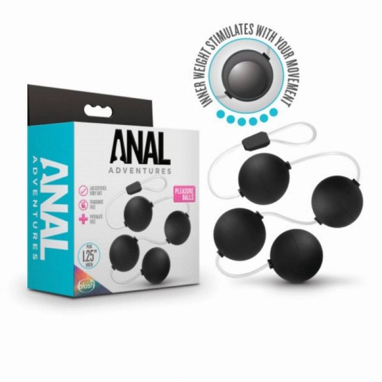Anal Adventures Pleasure Balls Black Sex Toys
