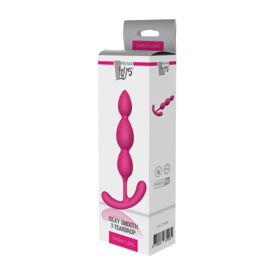 Πρωκτικές Μπίλιες Σιλικόνης - Cheeky Love Silky Smooth T Teardrop Pink 14cm Sex Toys 