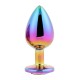Πολύχρωμη Μεταλλική Σφήνα Με Κόσμημα - Gleaming Love Multicolour Plug Large 10cm Sex Toys 