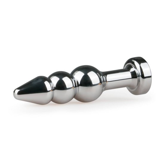 Μεταλλική Πρωκτική Σφήνα - Metal Butt Plug No 5 Silver-Clear 11cm Sex Toys 