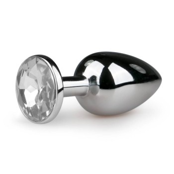 Μεταλλική Σφήνα Με Κόσμημα - Metal Butt Plug No 1 Silver-Clear 7cm
