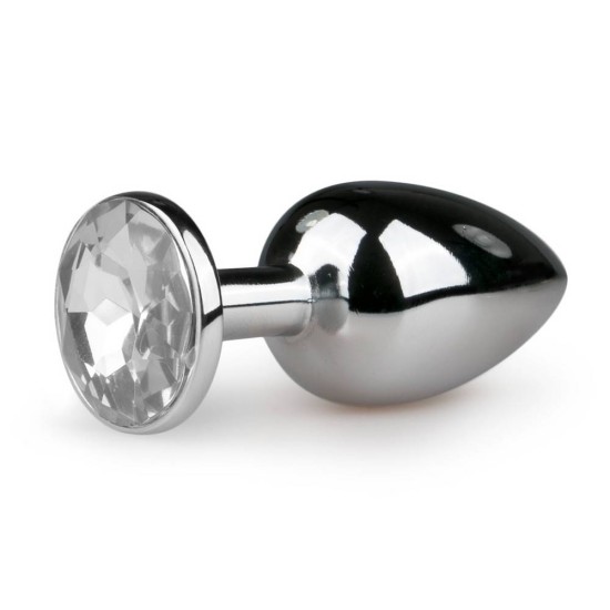Μεταλλική Σφήνα Με Κόσμημα - Metal Butt Plug No 1 Silver-Clear 7cm Sex Toys 