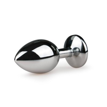 Metal Butt Plug No 2 Silver-Clear 8cm