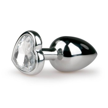Metal Butt Plug No 2 Silver/Clear 7,5cm