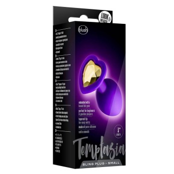 Πρωκτική Σφήνα Με Χρυσό Κόσμημα - Temptasia Bling Plug Small Purple