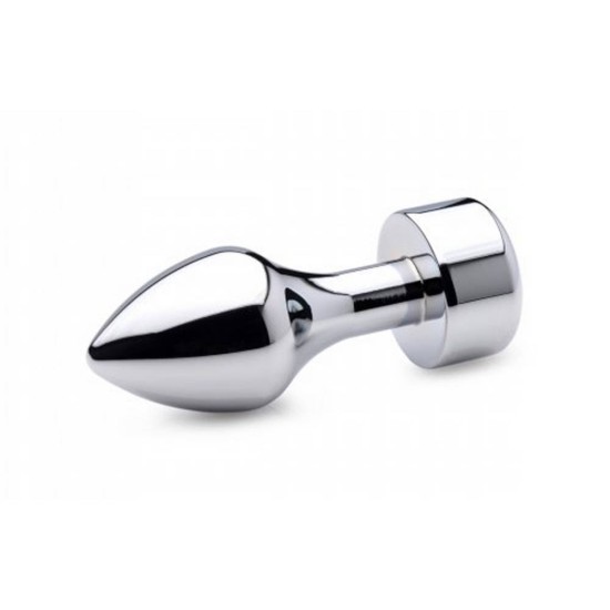 Aluminum Butt Plug With Pink Crystal Large Sex Toys
