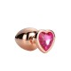 Χρυσή Μεταλλική Σφήνα Με Ροζ Κόσμημα - Gleaming Love Rose Gold Plug Large 10cm Sex Toys 