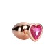 Χρυσή Μεταλλική Σφήνα Με Ροζ Κόσμημα - Gleaming Love Rose Gold Plug Medium 8cm Sex Toys 