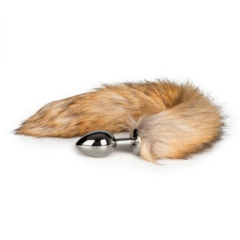Μεταλλική Σφήνα Με Ουρά Αλεπούς - Fox Tail Plug No 2 Silver