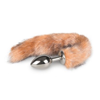 Μεταλλική Σφήνα Με Ουρά Αλεπούς - Fox Tail Plug No 3 Silver