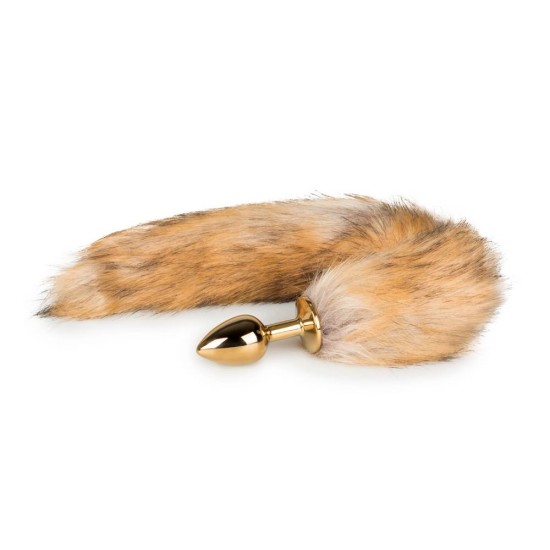 Μεταλλική Σφήνα Με Ουρά - Fox Tail Plug No 1 Gold Sex Toys 