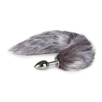 Μεταλλική Σφήνα Με Ουρά Αλεπούς - Fox Tail Plug No 5 Silver