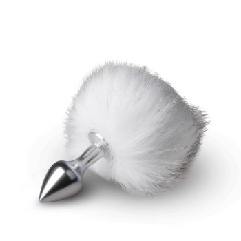 Σφήνα Με Ουρίτσα - Bunny Tail Plug No 1 Silver-White