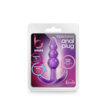 B Yours Triple Bead Anal Plug Purple