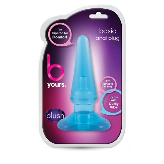 Πρωκτικη Σφήνα - B Yours Basic Anal Plug Blue 9cm Sex Toys 
