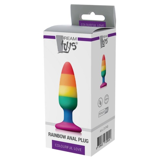 Πρωκτική Σφήνα Ουράνιο Τόξο - Colourful Love Rainbow Anal Plug Medium Sex Toys 