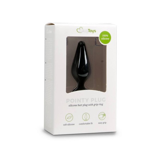 Black Buttplugs With Pull Ring Medium Sex Toys