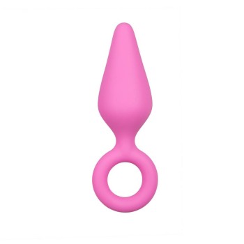Σφήνα Σιλικόνης Με Λαβή - Pink Buttplugs With Pull Ring Medium
