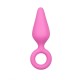 Pink Buttplugs With Pull Ring Medium Sex Toys