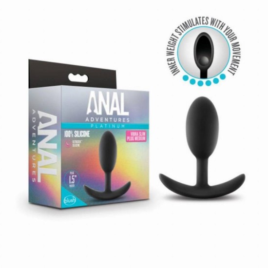 Σφήνα Σιλικόνης Με Βαρίδι - Silicone Vibra Slim Plug Medium Sex Toys 