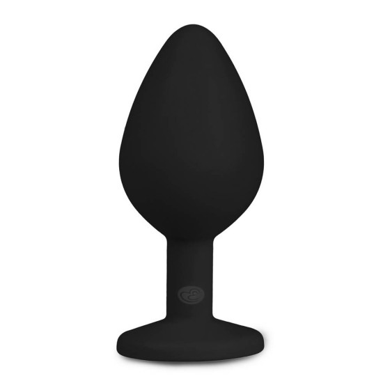Τάπα Πρωκτού Σιλικόνης Με Κόσμημα - Diamond Plug Medium Black Sex Toys 