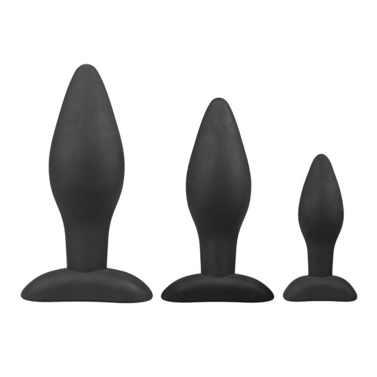 Σετ Πρωκτικές Σφήνες - Black Silicone Buttplug Set Sex Toys 