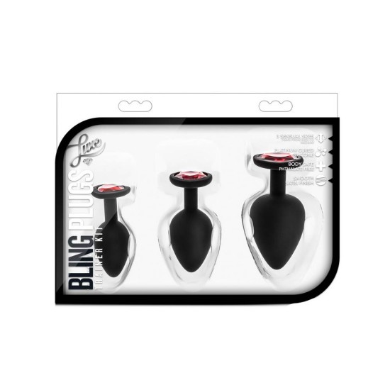 Luxe Bling Plugs Training Kit Red Gems Sex Toys