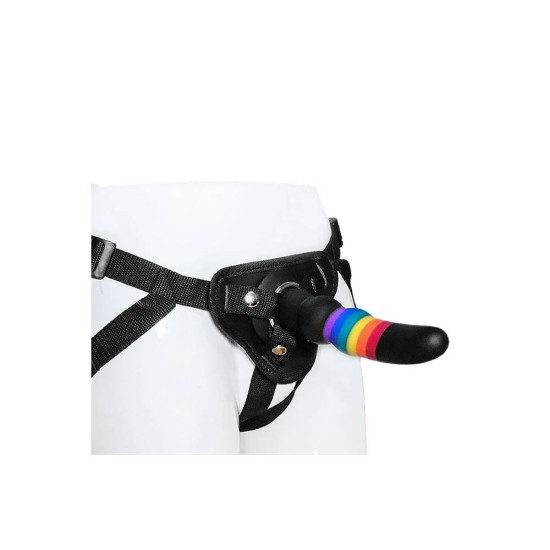 Ζώνη Στραπον Με Ομοίωμα - Colourful Love Strap On Solid Dildo Multicolor 18cm Sex Toys 