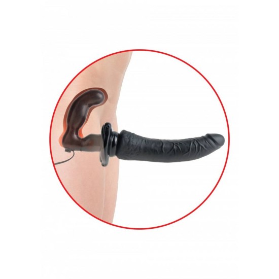 Deluxe Vibrating Strap-On Black Sex Toys