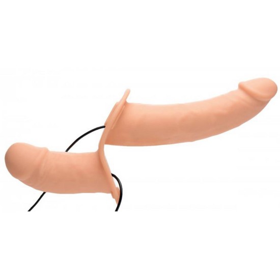 Γυναικείο Διπλό Στραπόν Με Δόνηση - Power Pegger Double Strap On Vibrator Skin Sex Toys 