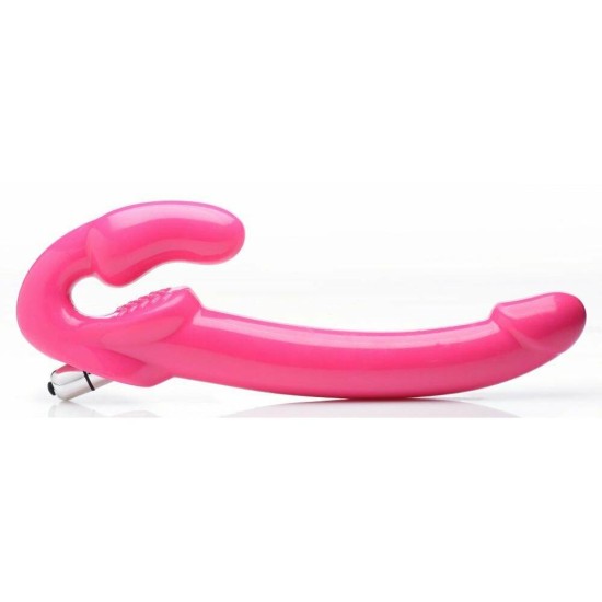 Revolver Vibrating Strapless Strap On XXL Pink Sex Toys