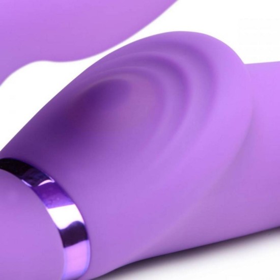 Δονούμενο Φουσκωτό Στραπον Χωρίς Ζώνη - G Pulse Inflatable Vibrating Strapless Strap On Purple Sex Toys 
