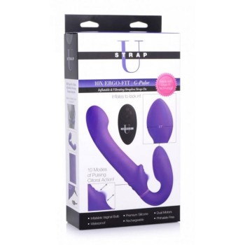 Δονούμενο Φουσκωτό Στραπον Χωρίς Ζώνη - G Pulse Inflatable Vibrating Strapless Strap On Purple