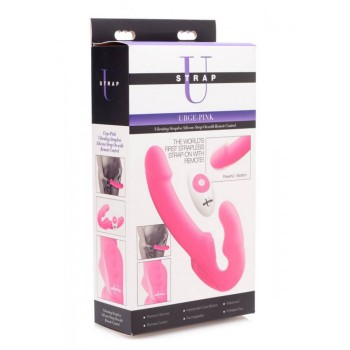 Urge Strapless Strap On Vibrator Pink