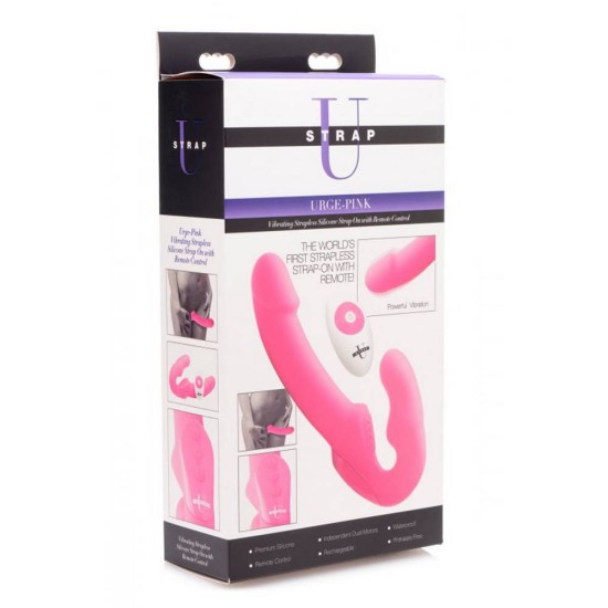 Δονούμενο Στραπόν Ασύρματο - Urge Strapless Strap On Vibrator Pink Sex Toys 