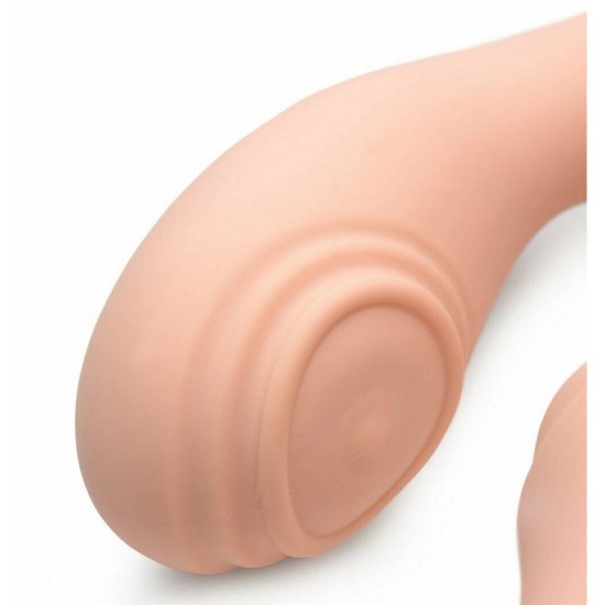 Παλμικό Διπλό Στραπόν - U Pulse Silicone Vibrating Strapless Strap On Sex Toys 