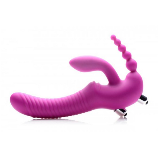 Στραπόν Πολλαπλών Σημείων Με Δόνηση  - Regal Rider Strap On Vibrator Sex Toys 