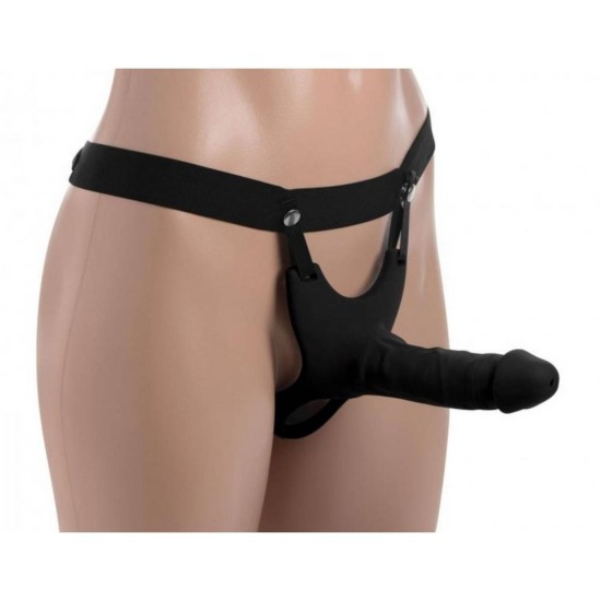 Hollow Strap On Silicone Dildo With Harness Sex Toys