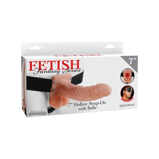 7" Hollow Strap On With Balls Sex Toys