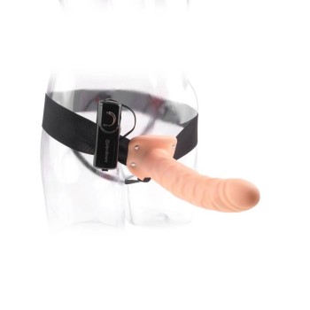 Δονούμενο Κούφιο Ομοίωμα Πέους Με ζώνη - Hollow Strap On Harness With Vibrator 23 cm