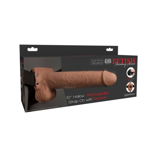 Στραπόν Με Δόνηση - Hollow Vibrating Strap On 25 cm Medium Sex Toys 