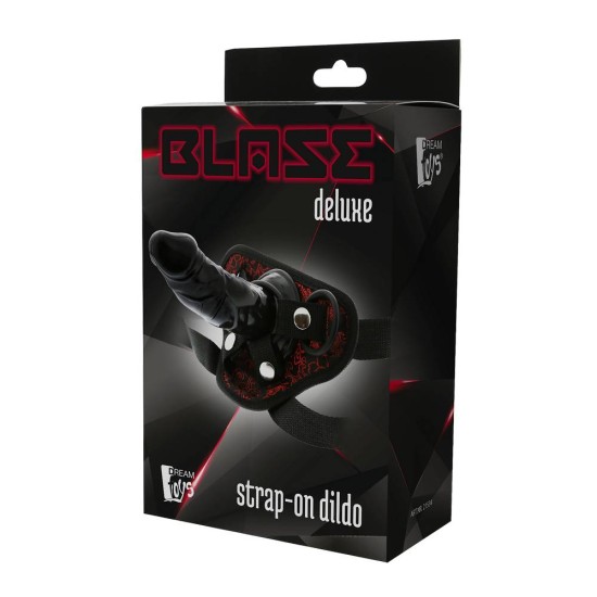 Blaze Deluxe Strap On Dildo Black 13cm Sex Toys