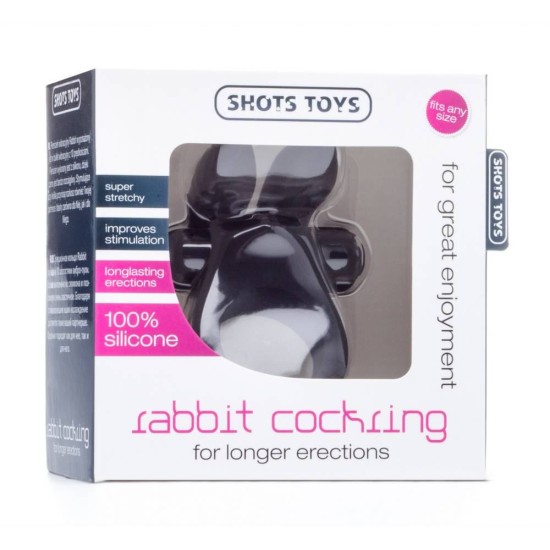 Shots Vibrating Rabbit Cockring Black Men Toys